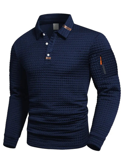 Ethan | Textured polo met zak op de mouw
