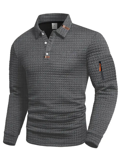 Ethan | Textured polo met zak op de mouw