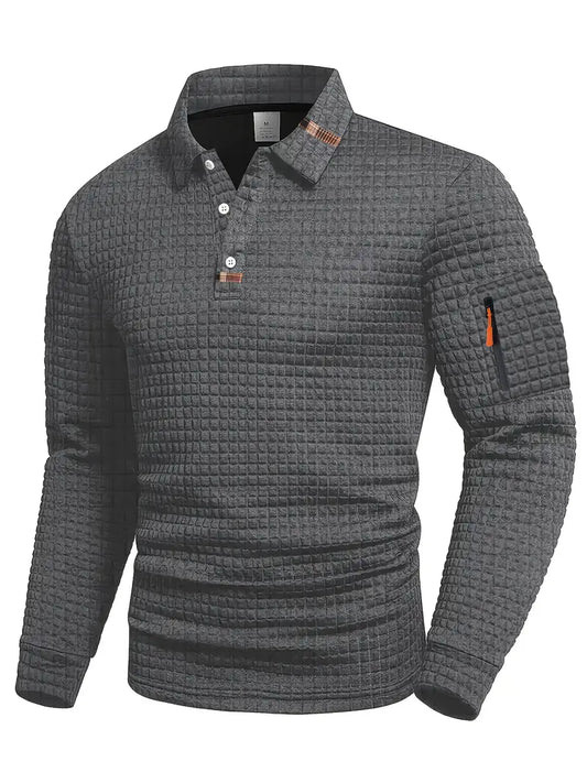 Ethan | Textured polo met zak op de mouw