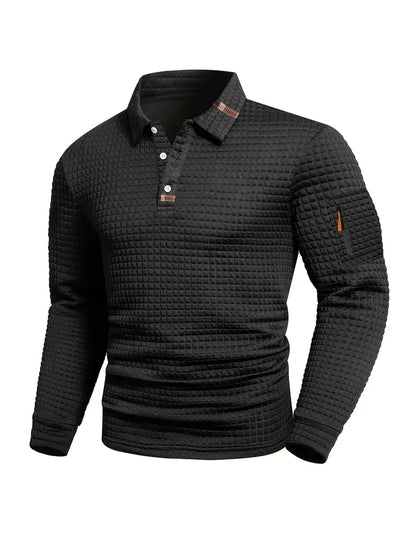 Ethan | Textured polo met zak op de mouw