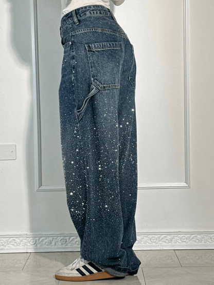 Julia | Trendy Balloon Carpenter Jeans met Glitters